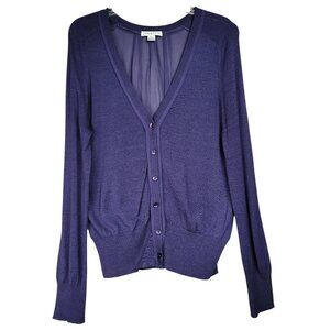 Pendleton Sweater Sheer Back Women L Blue Silk Quiet Luxury Preppy Academia Chic